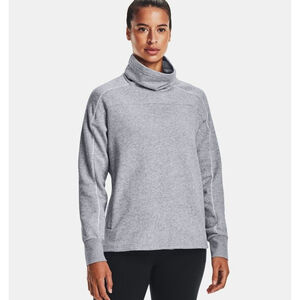 Under Armour Small Funnel Neck Light Grey Loose Flannel Lined Sweater